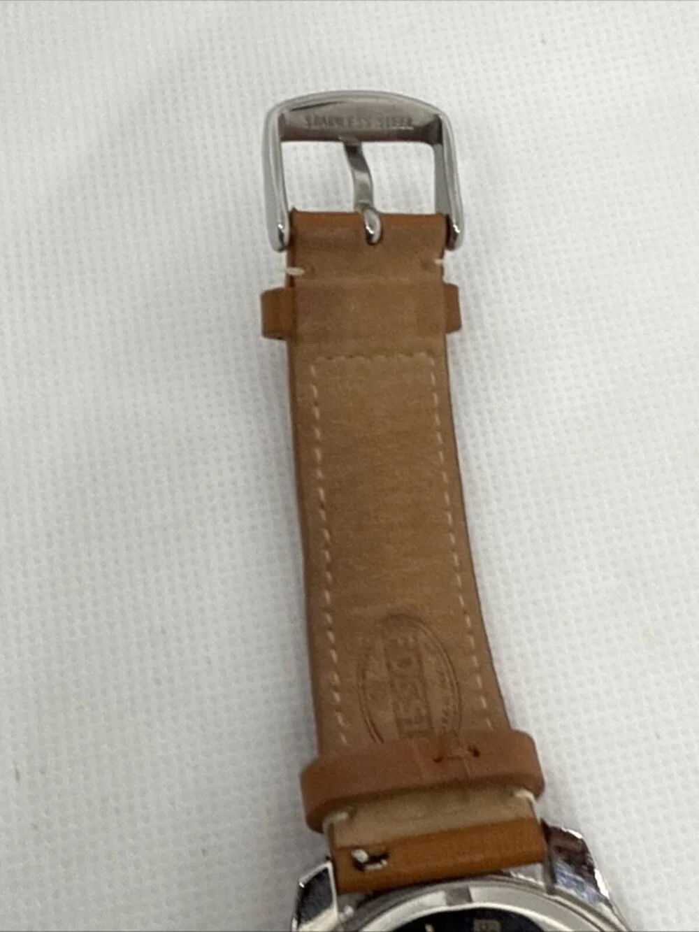 Fossil AM4623 Cecile Crystal Accented 40mm Quartz Brown Leather Strap Women's